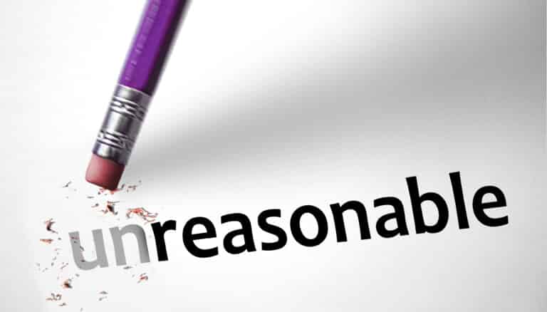 A pencil erasing the prefix "un" from the word "unreasonable," symbolizing the shift toward reasonableness.